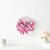 Horloge Ronde Dentelle rouge (Maison)