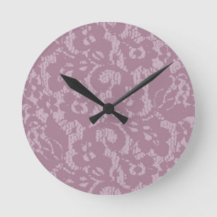 Horloge Ronde Dentelle violette