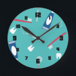 Horloge Ronde Dentist Instrument Pattern<br><div class="desc">Numbered round wall clock with charming dentist</div>