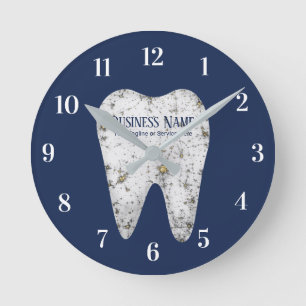 Horloge Ronde Dentist Office Dental Care Modern White Tooth Navy
