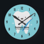 Horloge Ronde Dentiste Bureau Soins dentaires Sourire dent<br><div class="desc">Dentist Office Dental Care Tooth & Toothbrush Clocks.</div>
