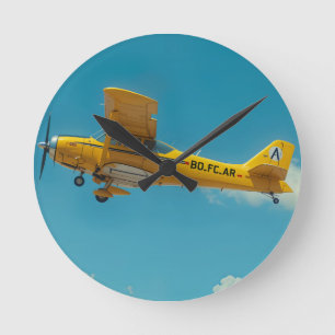 Horloge Ronde dépliant jaune haut
