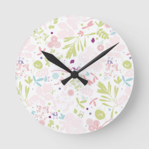 Horloge Ronde déploiement de motif floral