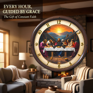 Horloge Ronde Dernier Repas Coucher de Soleil Scénique