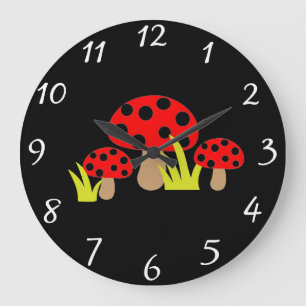 Horloge ronde des champignons