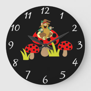 Horloge ronde des champignons