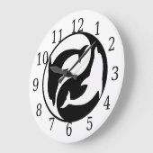 Horloge ronde des dauphins Yin Yang (Angle)