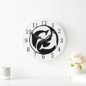 Horloge ronde des dauphins Yin Yang (Maison)