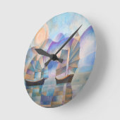 Horloge Ronde Des nuances de tranquillité Joncs orientaux (Angle)