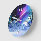 Horloge ronde des points d'intérêt hivernaux (Angle)