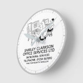 Horloge ronde des services de secrétariat (Angle)