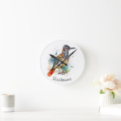Horloge Ronde Desert Spirit, Roadrunner en Aquarelle, coutume (Maison)
