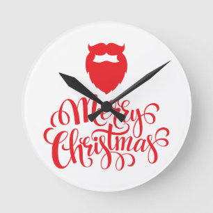 Horloge Ronde Design de Noël Barbe Père Noël