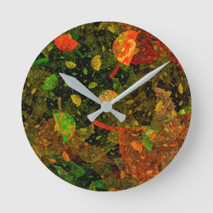 Horloge Ronde Design décoratif coloré d'automne