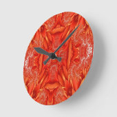 Horloge Ronde Design délicat de la plume fractée - rouge (Angle)