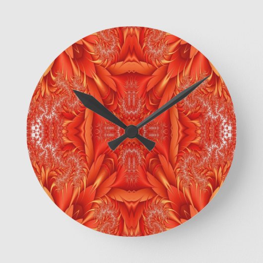 Horloge Ronde Design délicat de la plume fractée - rouge (Recto)
