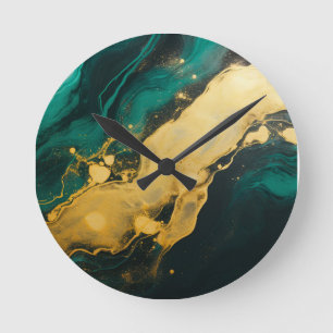 Horloge Ronde Design en marbre multicolore