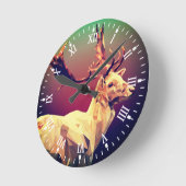 Horloge Ronde Design en polygone de cerf (Angle)