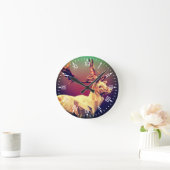 Horloge Ronde Design en polygone de cerf (Maison)