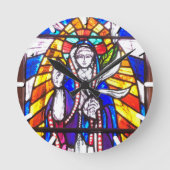 Horloge Ronde Design en verre tendu avec la figure religieuse. (Recto)
