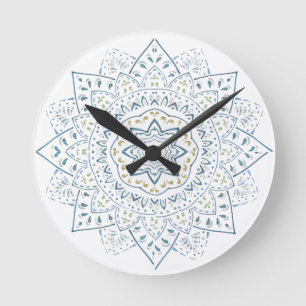 Horloge Ronde Design floral coloré