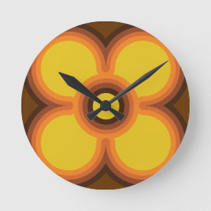 Horloge Ronde design floral rétro