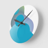Horloge Ronde Design moderne bleu funky (Angle)