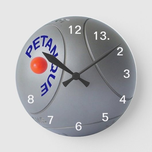Horloge Ronde Design moderne steel petanque ball (Recto)