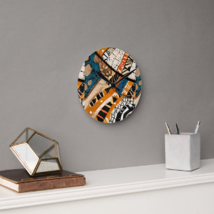 Horloge Ronde Design multicolore caribéen de luxe