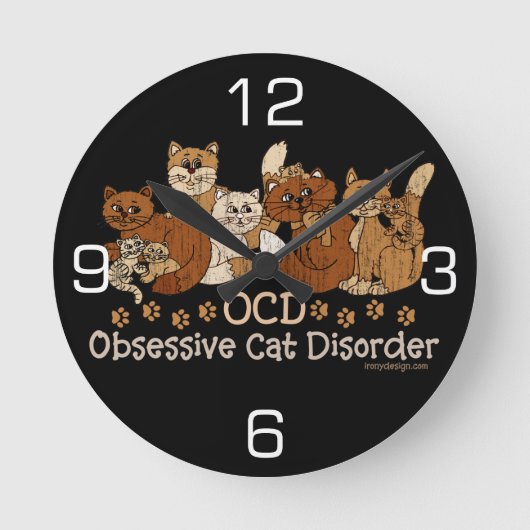 Horloge Ronde Désordre obsédant de chat d'OCD (Recto)