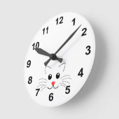 Horloge Ronde Dessin amusant Dessin Visage de chat (Angle)