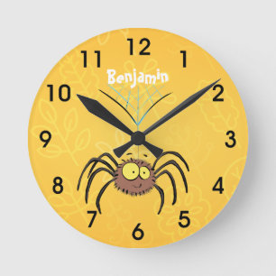 Horloge Ronde Dessin animé d'araignée mignon et drôle
