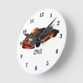 Horloge Ronde dessin animé de Kart racing (Angle)