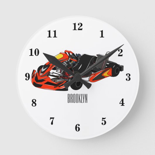 Horloge Ronde dessin animé de Kart racing (Recto)