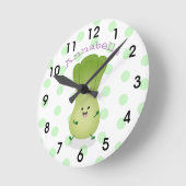 Horloge Ronde dessin animé mignon de bok choy (Angle)