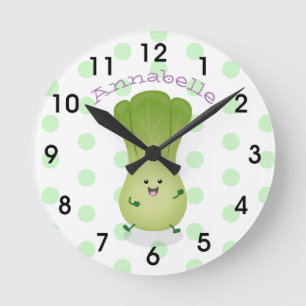 Horloge Ronde dessin animé mignon de bok choy