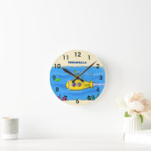 Horloge Ronde Dessin animé sous-marin heureux (Maison)