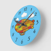 Horloge Ronde Dessin Blimp Style Vintage (Angle)