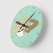 Horloge Ronde Dessin "Coupe de café" avec tasse (Angle)