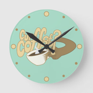 Horloge Ronde Dessin "Coupe de café" avec tasse