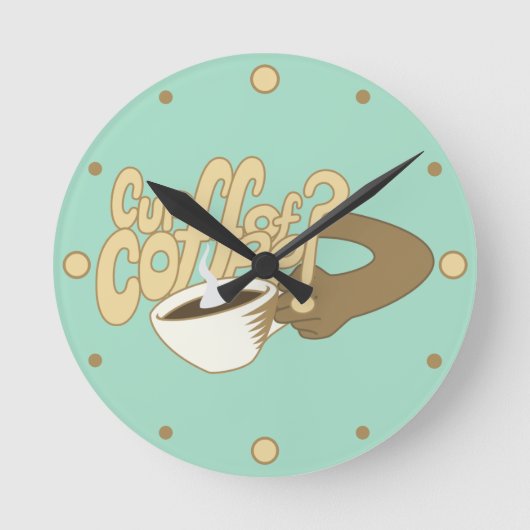 Horloge Ronde Dessin "Coupe de café" avec tasse (Recto)