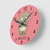 Horloge Ronde Dessin d'adorable hamster (Angle)