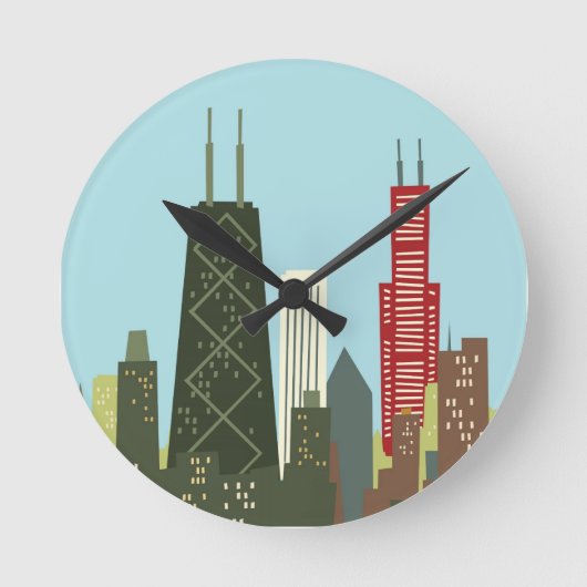 Horloge Ronde Dessin de Chicago (Recto)