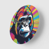 Horloge Ronde Dessin de dessin de peinture Gorilla Pop (Angle)