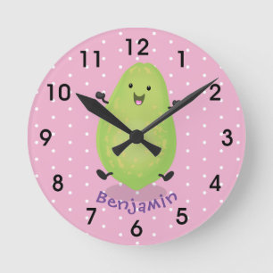 Horloge Ronde dessin de la patte papaye de Cute kawaii
