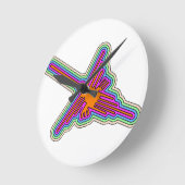 Horloge Ronde Dessin de Nazca Hummingbird Pérou (Angle)