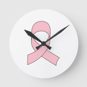 Horloge Ronde Dessin de ruban rose