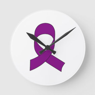 Horloge Ronde Dessin de ruban violet