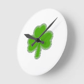 Horloge Ronde Dessin Shamrock de Saint Patrick (Angle)