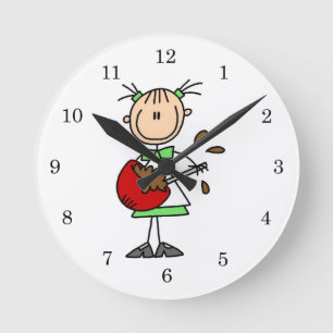 Horloge Ronde Dessinateur à bâtons mélangeant de la pâte